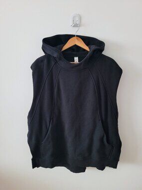 Lululemon Sleeveless Black Sweatshirt Hoodie-XL/XXL
